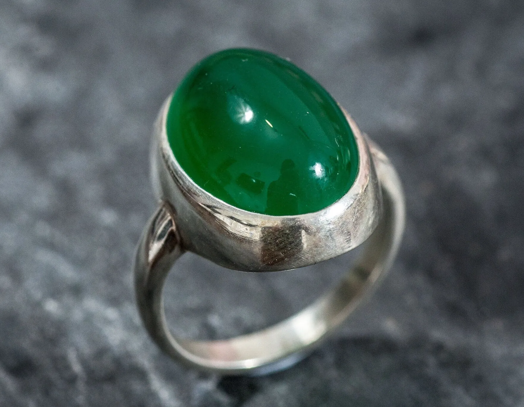 Large Emerald Ring - Vintage Emerald Ring - Oval Emerald Statement Ring