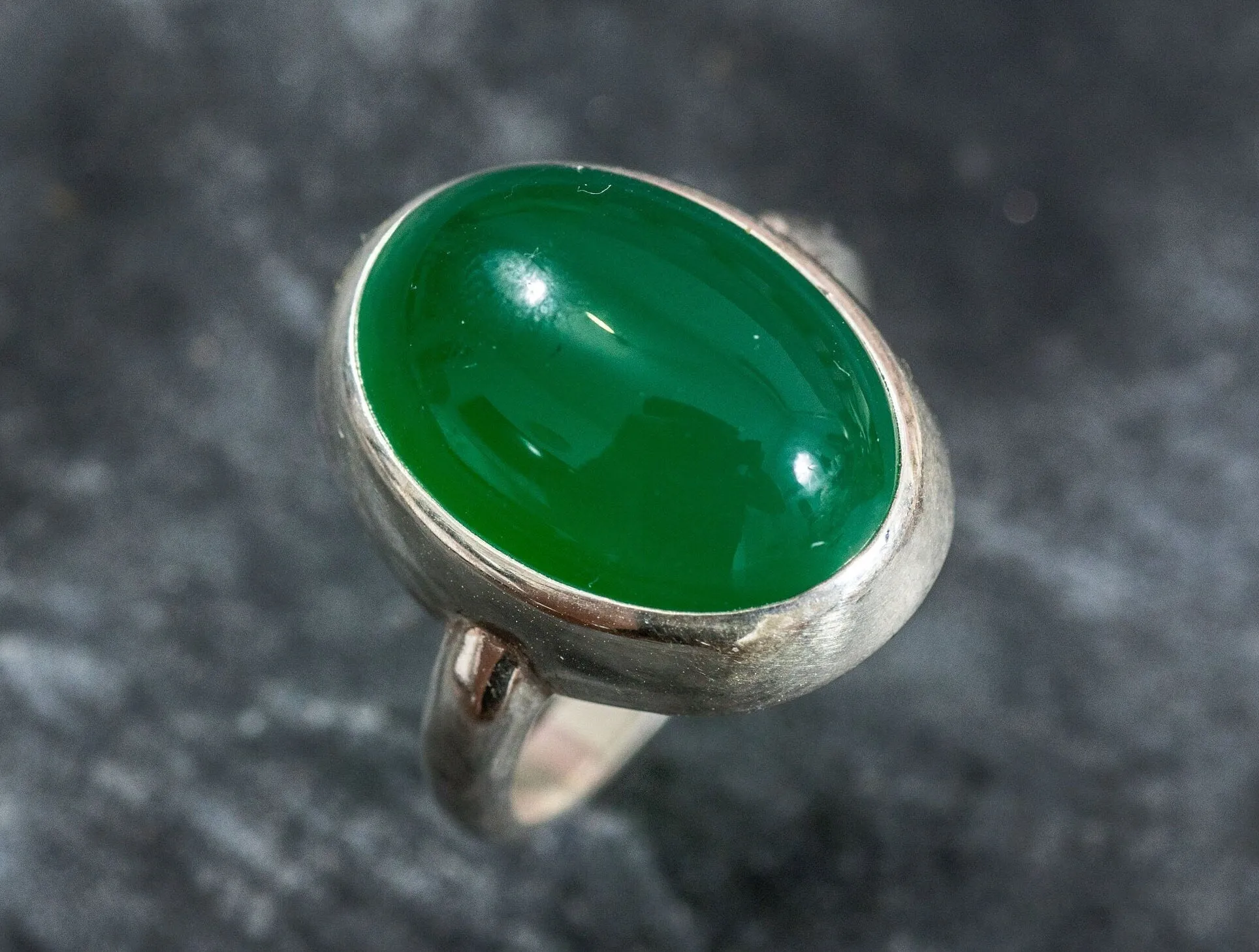 Large Emerald Ring - Vintage Emerald Ring - Oval Emerald Statement Ring