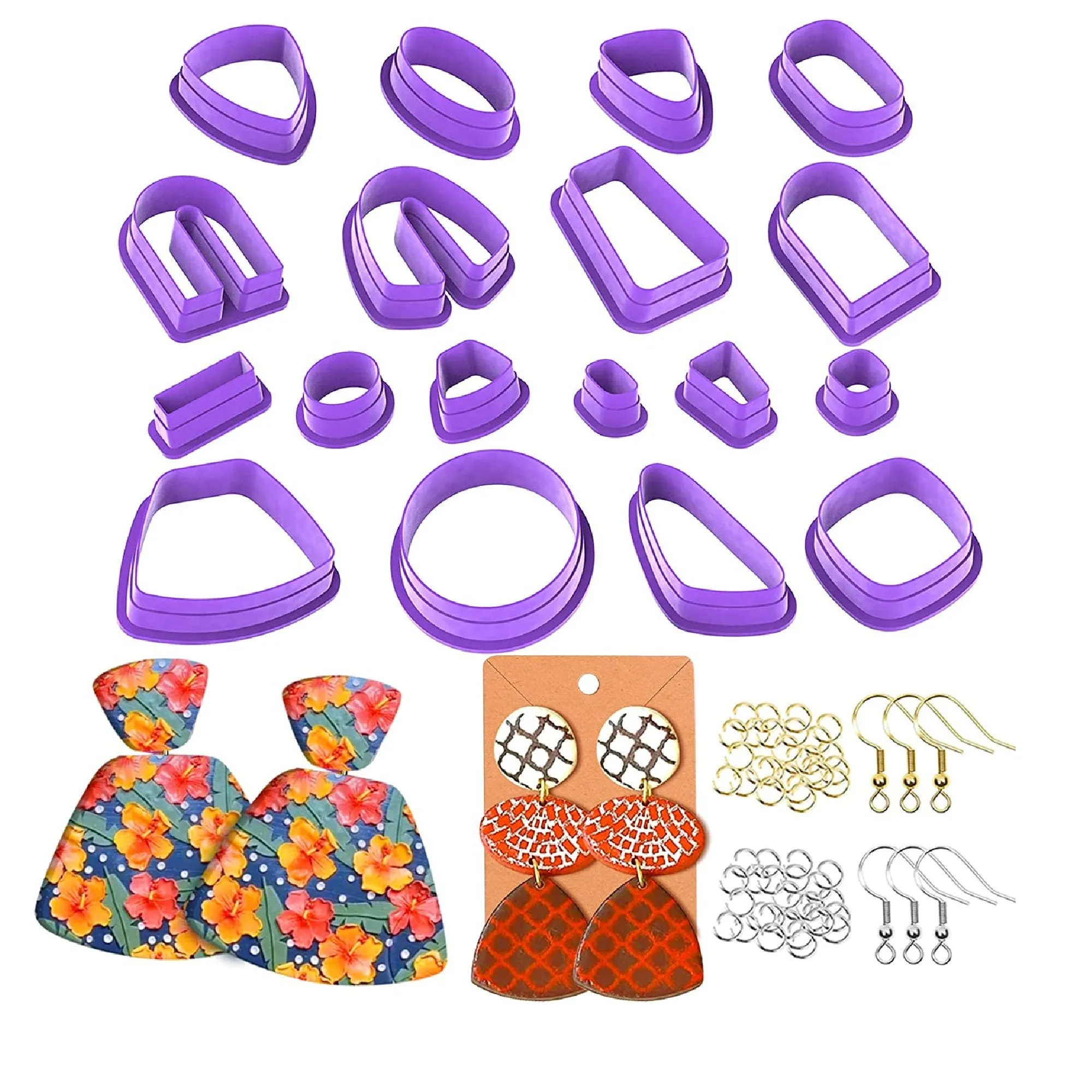 Mity Rain | Polymer Clay Cutters | 18 Pieces Different Shape Plastic Clay Earring Cutters