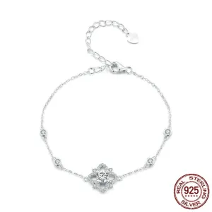 Moissanite with 925 Sterling Silver Bracelet (D Color VVS1 EX 0.5CT )