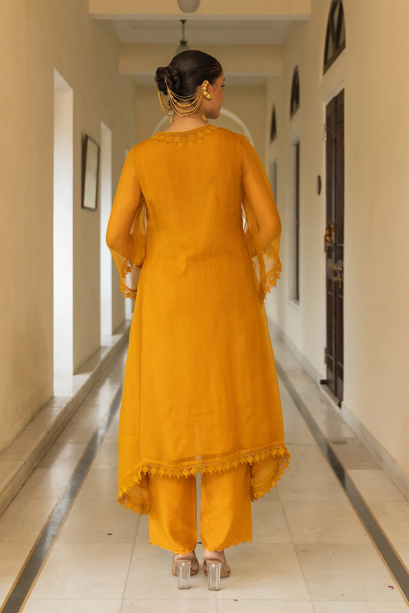 Organza Suit Set in Mustard