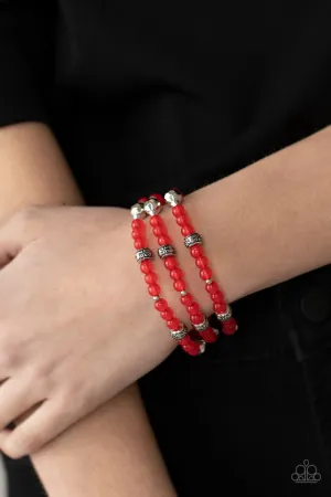 Paparazzi Bracelet ~ Here to STAYCATION - Red