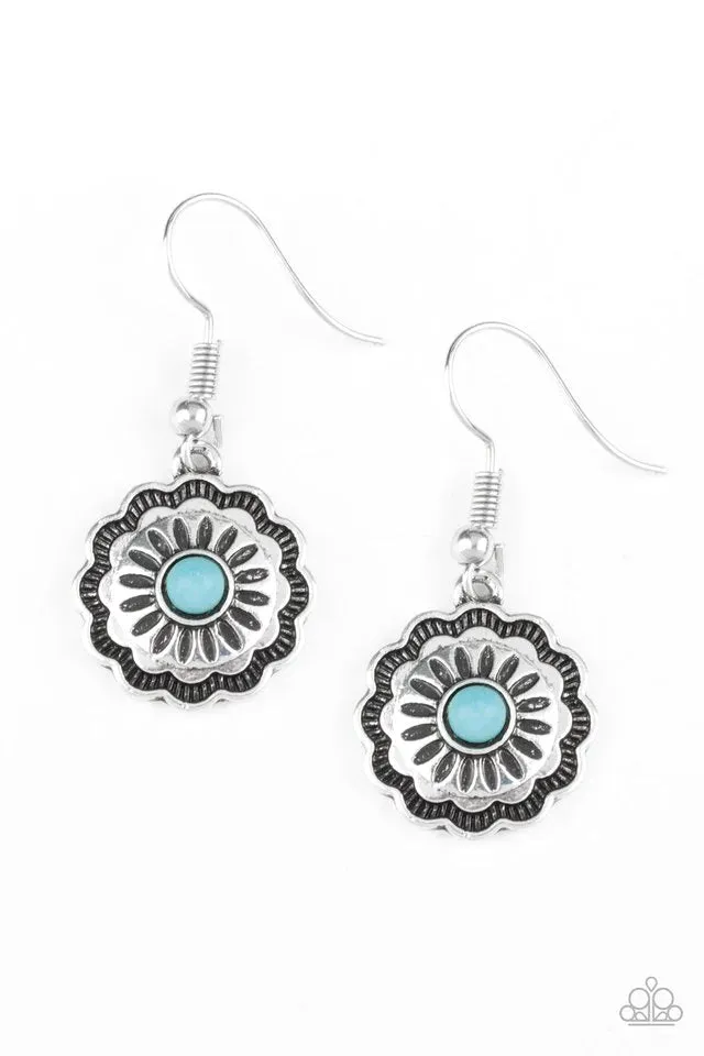 Paparazzi Earring ~ Badlands Buttercup - Blue