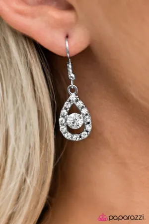 Paparazzi Earring ~ Beauty and Grace - White