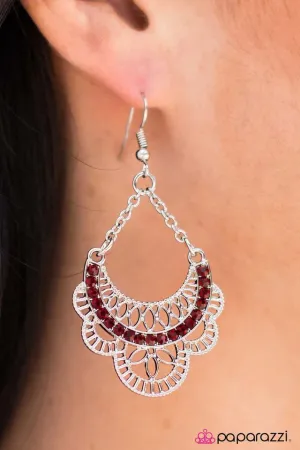 Paparazzi Earring ~ Dream Act - Red