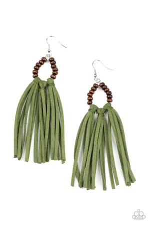 Paparazzi Earring ~ Easy To PerSUEDE - Green