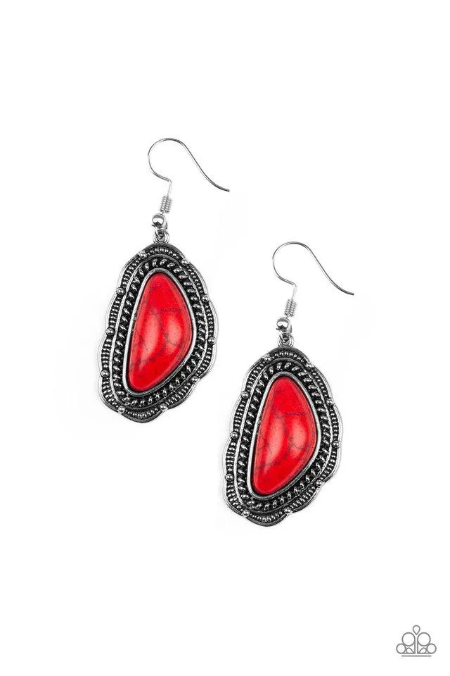 Paparazzi Earring ~ Santa Fe Soul - Red