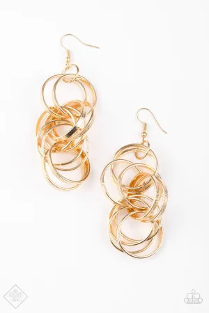 Paparazzi Earring ~ Secretary of STATEMENT  - Gold