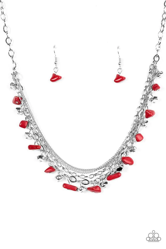 Paparazzi Necklace ~ Canyon Escape - Red