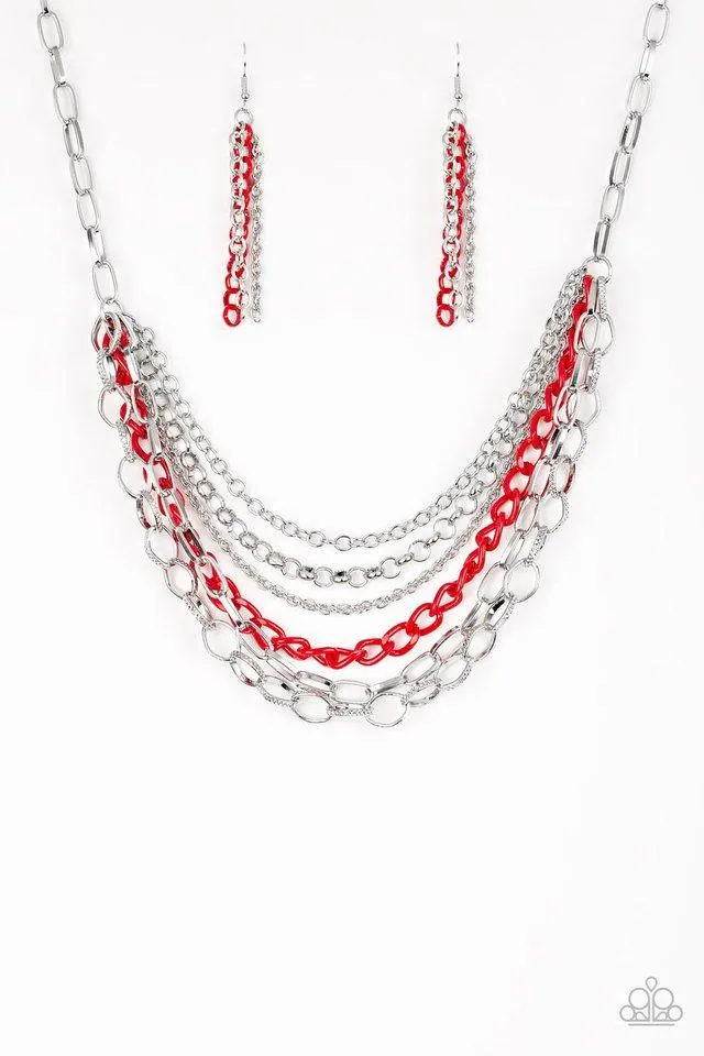 Paparazzi Necklace ~ Color Bomb - Red