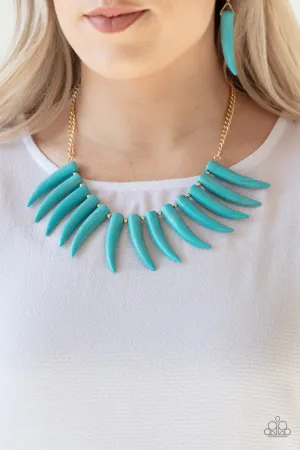 Paparazzi Necklace LOP August ~ Tusk Tundra - Blue