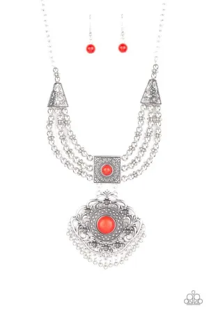 Paparazzi Necklace ~ Santa Fe Solstice - Red