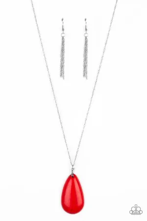 Paparazzi Necklace ~ Stone River - Red