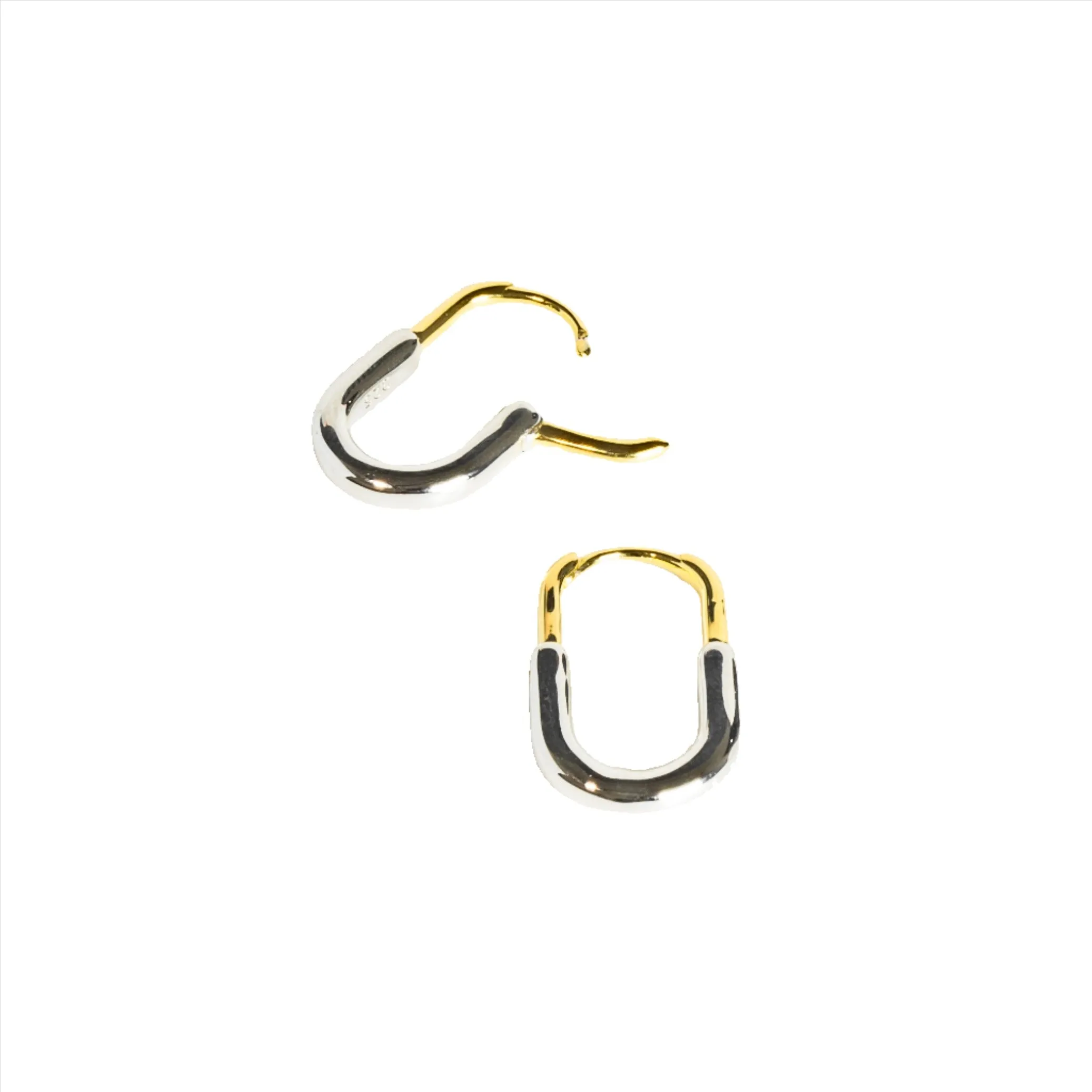 Paperclip Mixed Metal Drop Earrings