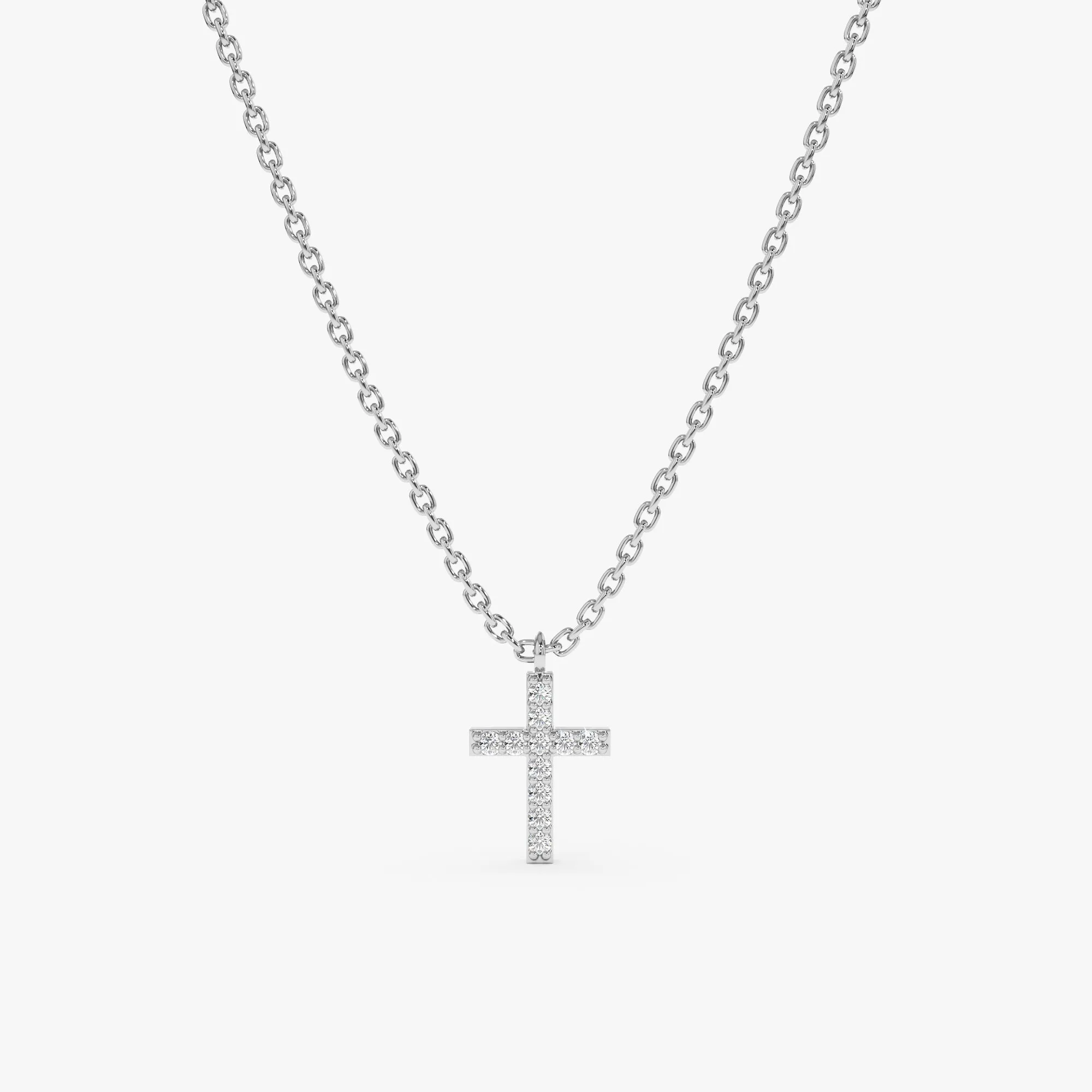 Petite Diamond Cross Necklace, Mary