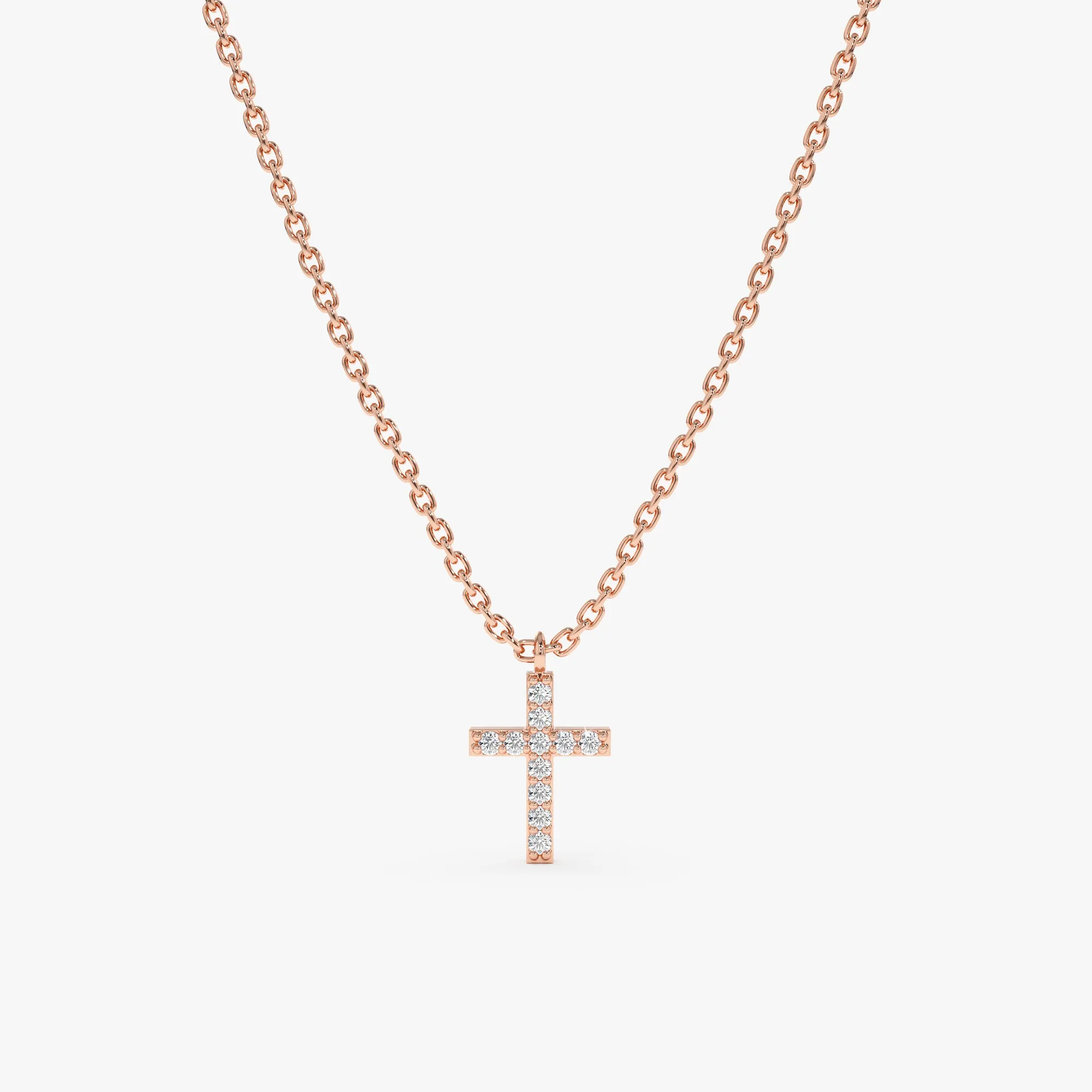 Petite Diamond Cross Necklace, Mary