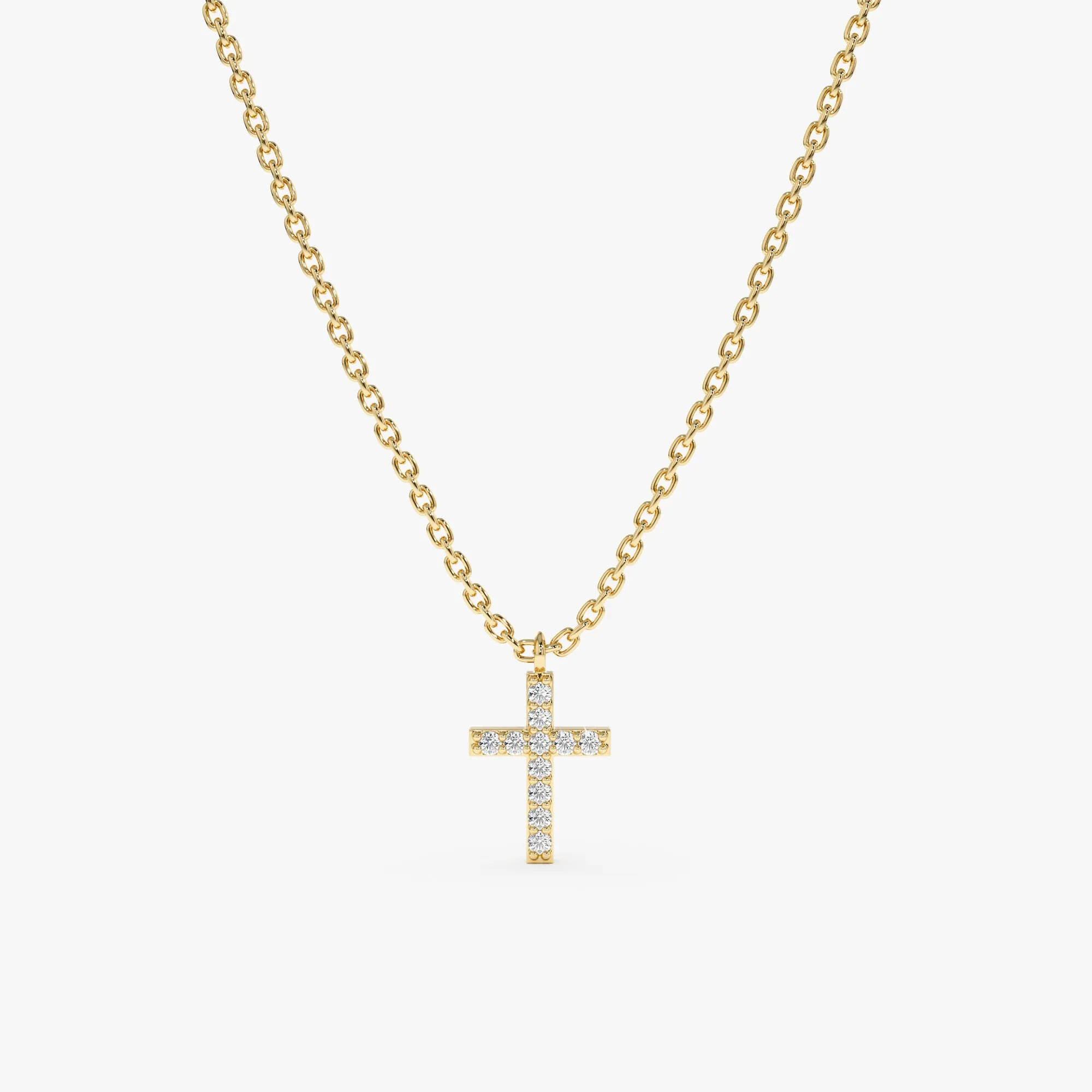 Petite Diamond Cross Necklace, Mary