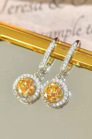 Platinum-Plated 2 Carat Moissanite Drop Earrings