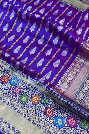 Regal Purple Banarasi Katan Silk Saree - Timeless Elegance