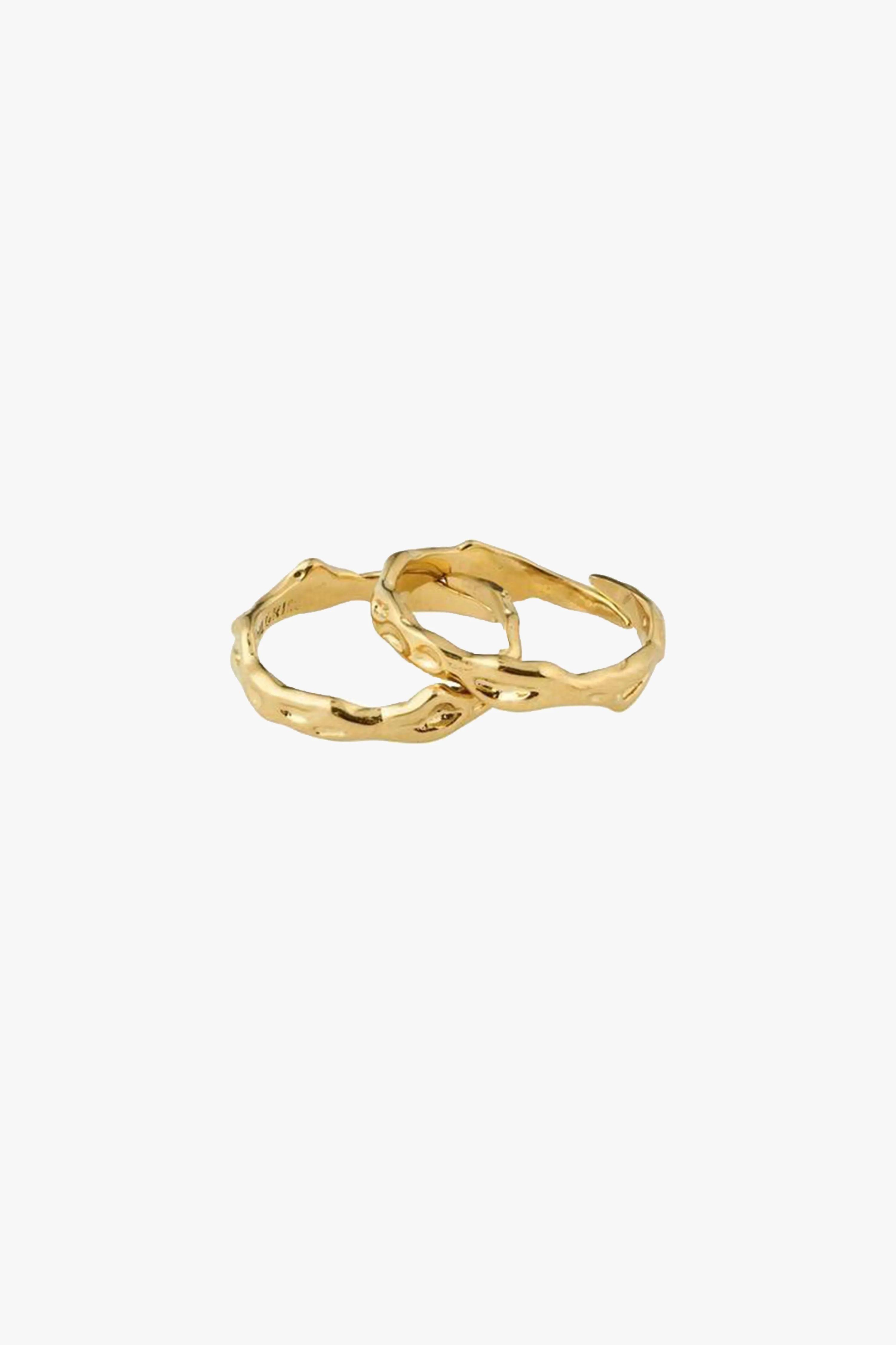 Rita Gold Beaten Double Ring