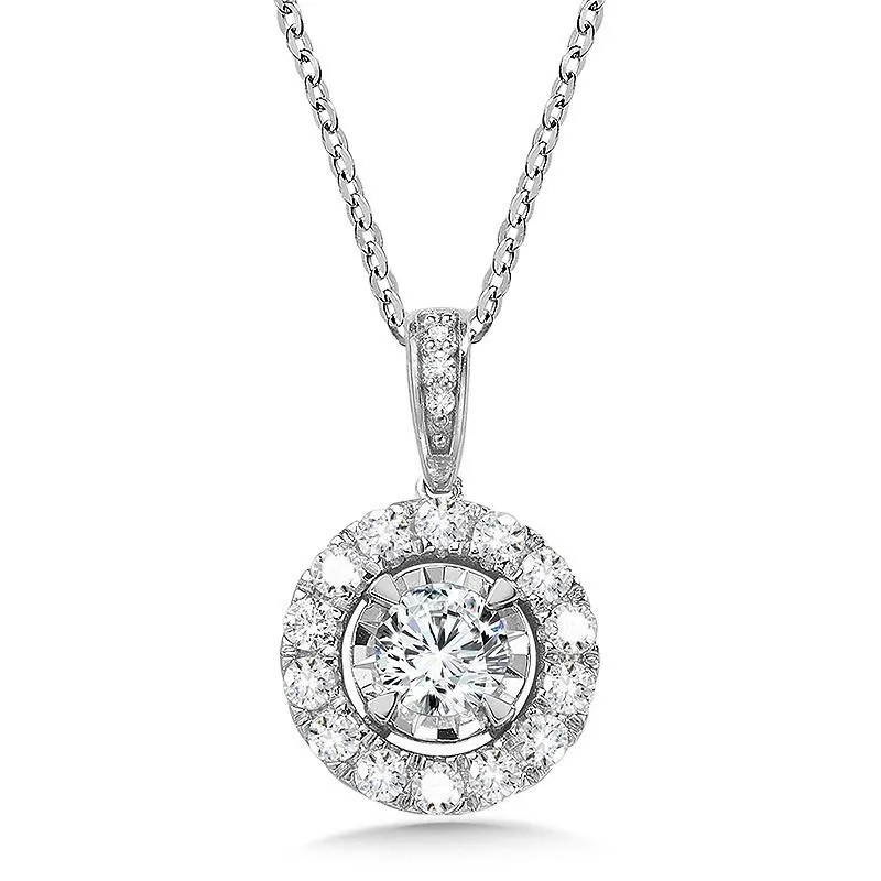 ROUND DIAMOND STAR, HEAVENLY HALO PENDANT