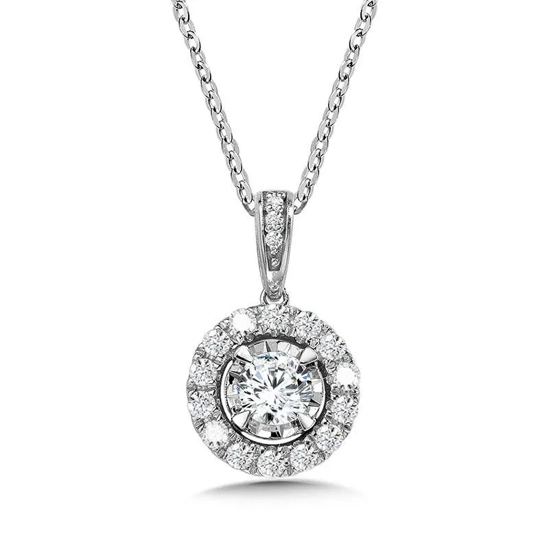 ROUND DIAMOND STAR, HEAVENLY HALO PENDANT