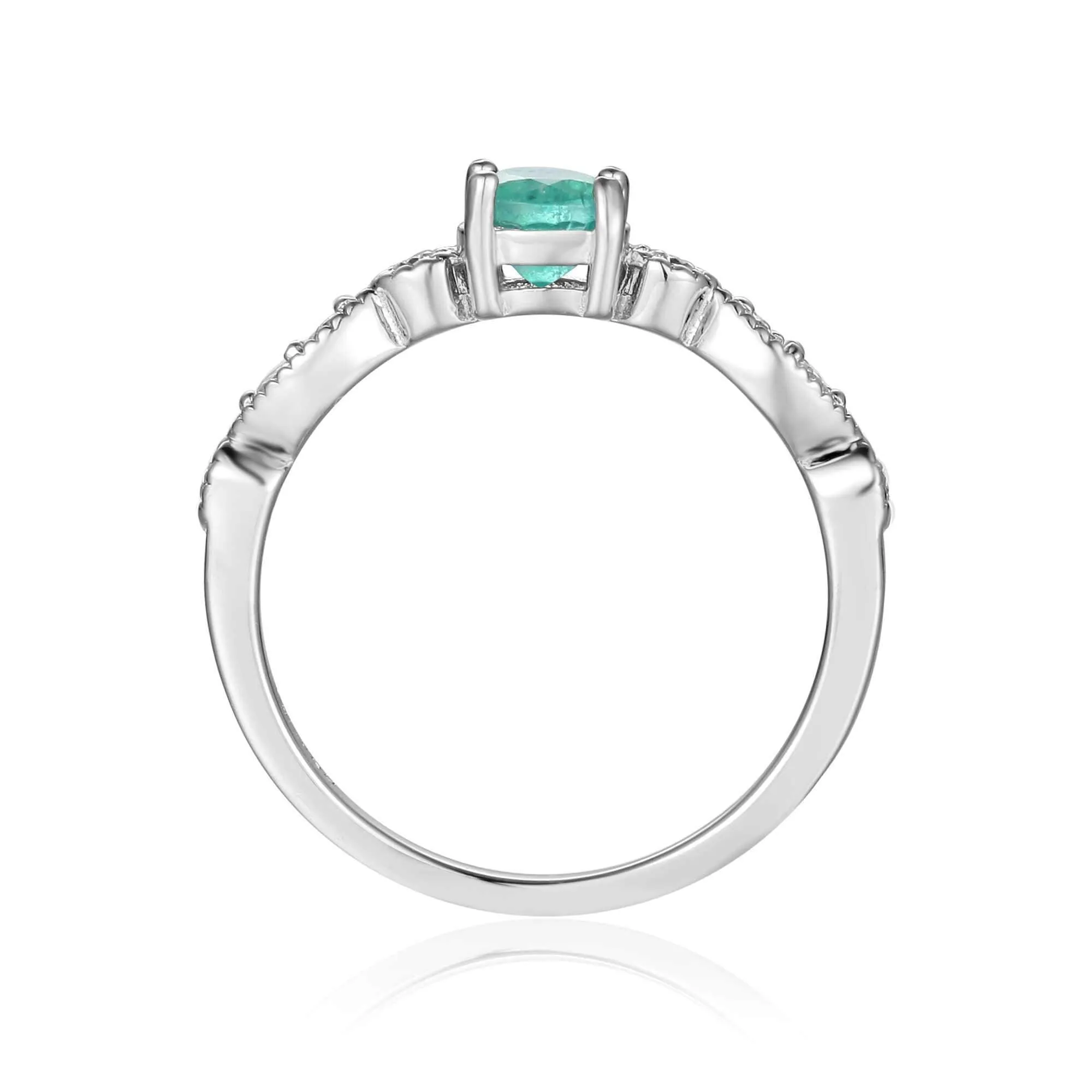 Round Emerald Solitaire Ring