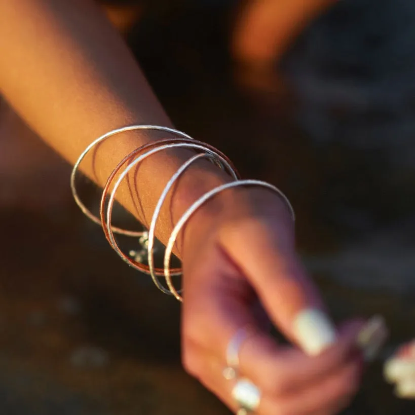 Sea Glass And Starfish Charm Bangle