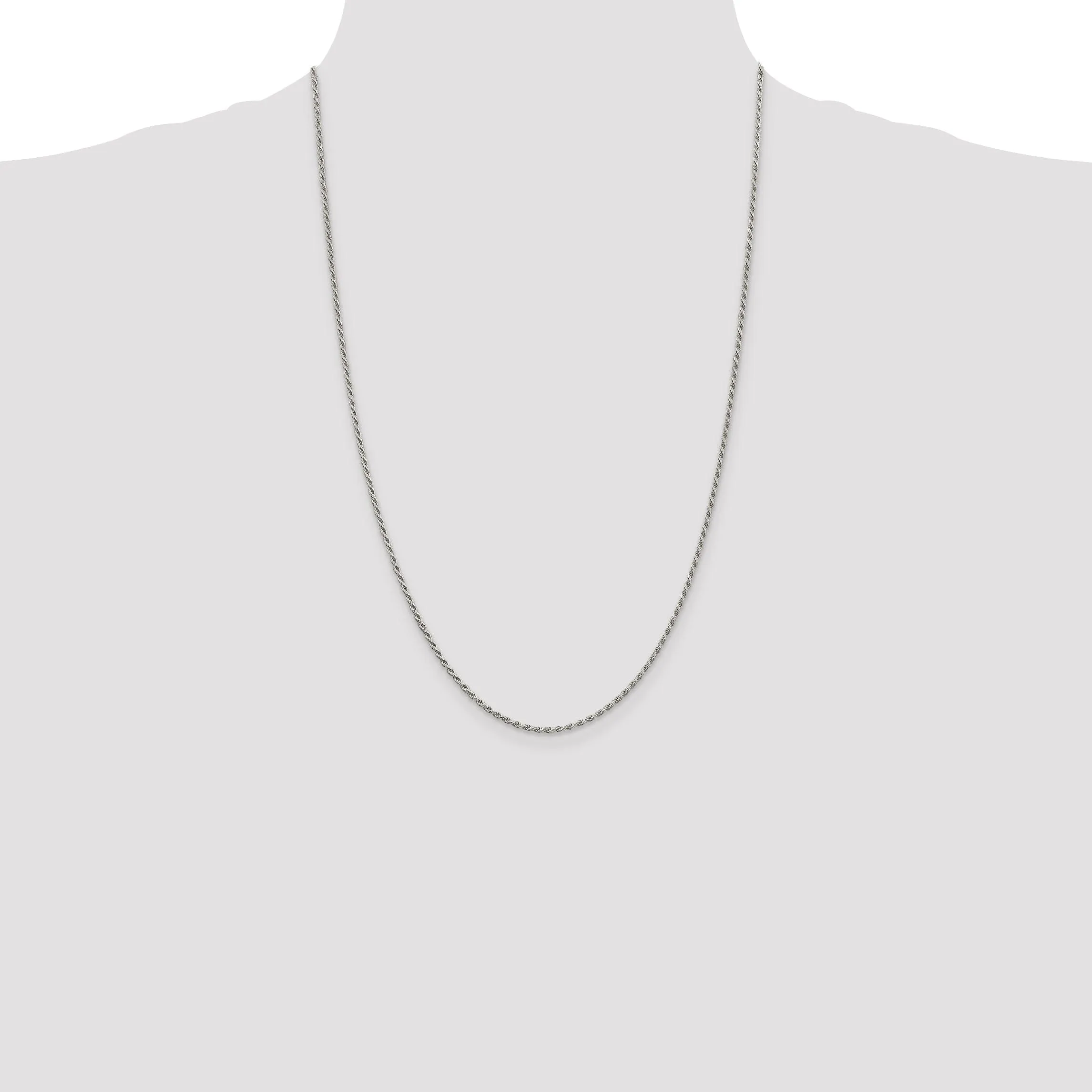 Silver Polished D.C 1.70-mm Solid Rope Chain