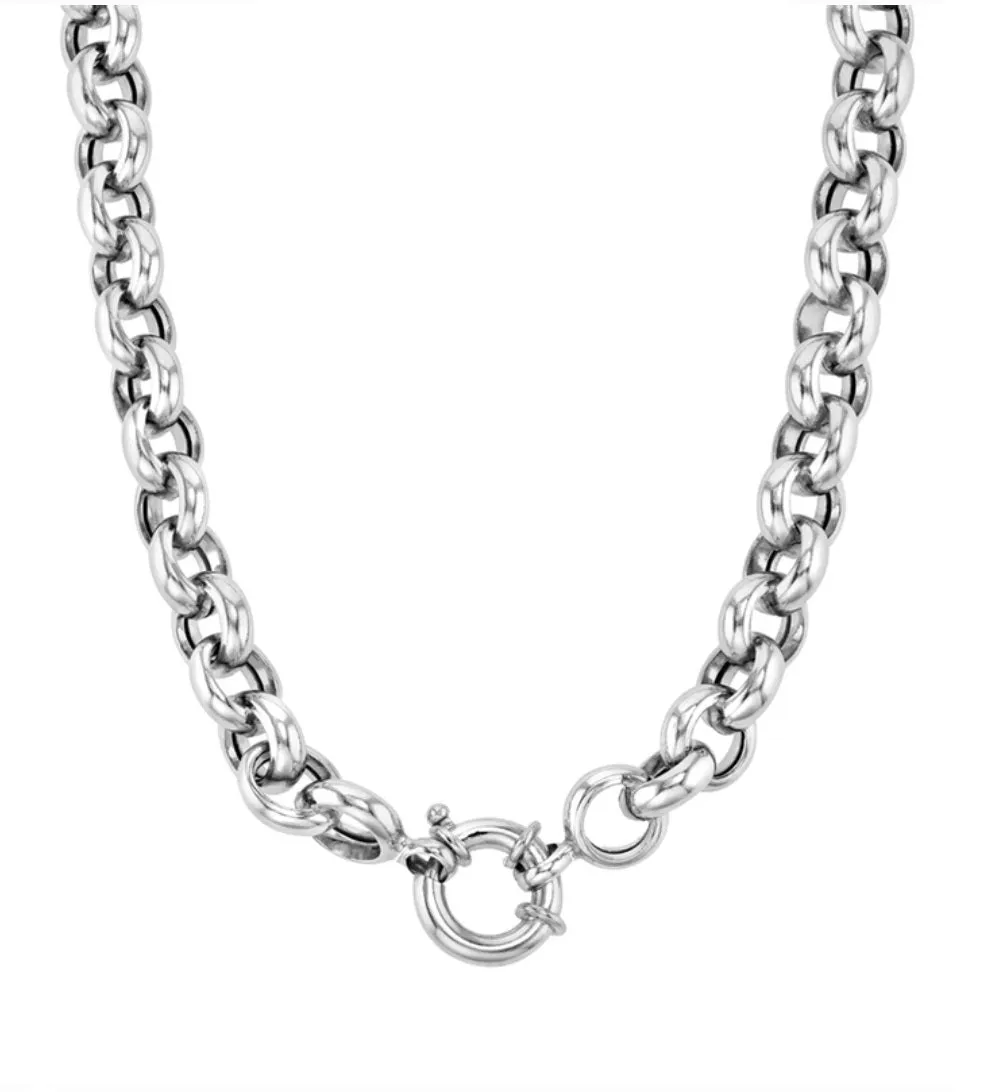 Sterling Silver Belcher (Roly Poly) Necklace With Senoretti Clasp