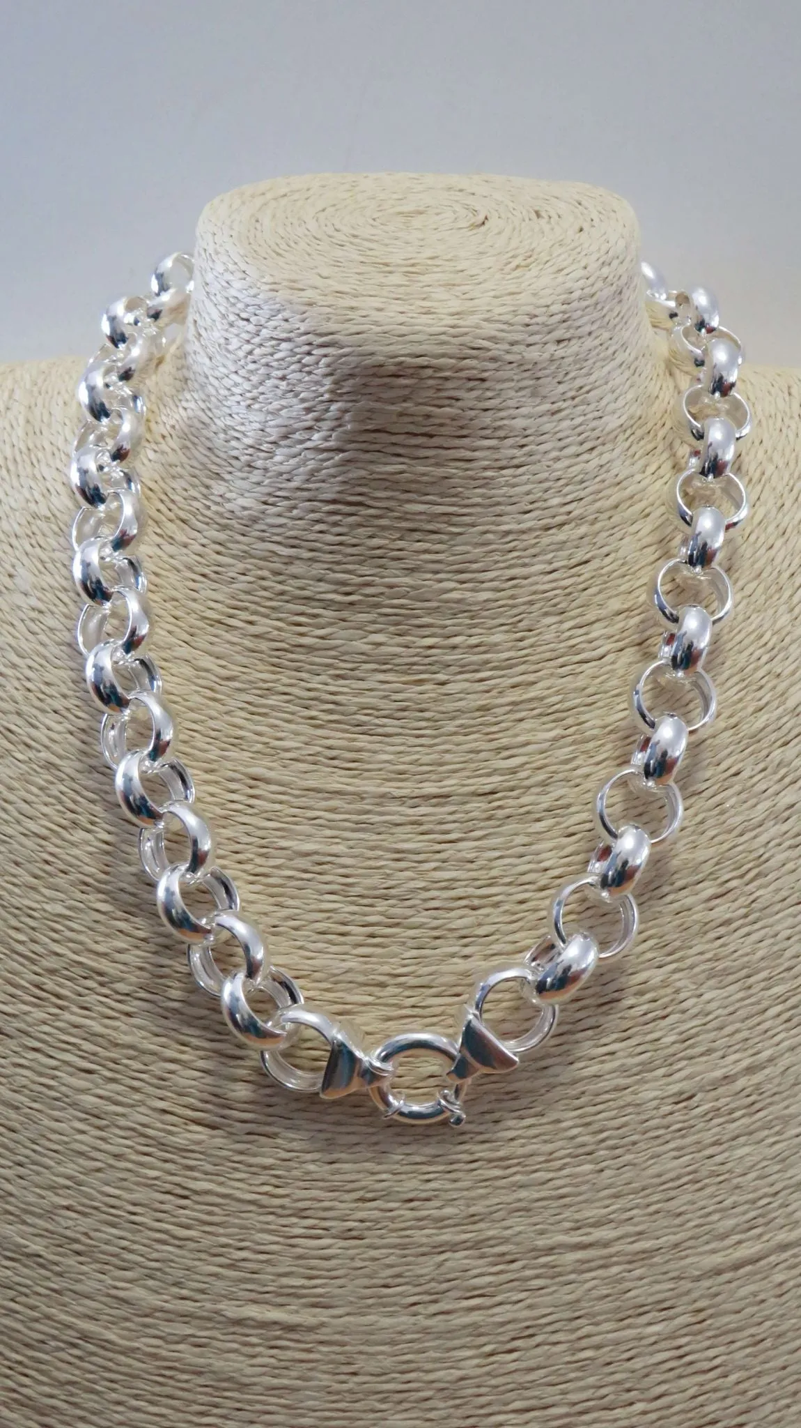 Sterling Silver Belcher (Roly Poly) Necklace With Senoretti Clasp