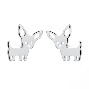 Sterling Silver Chihuahua Dog Earrings