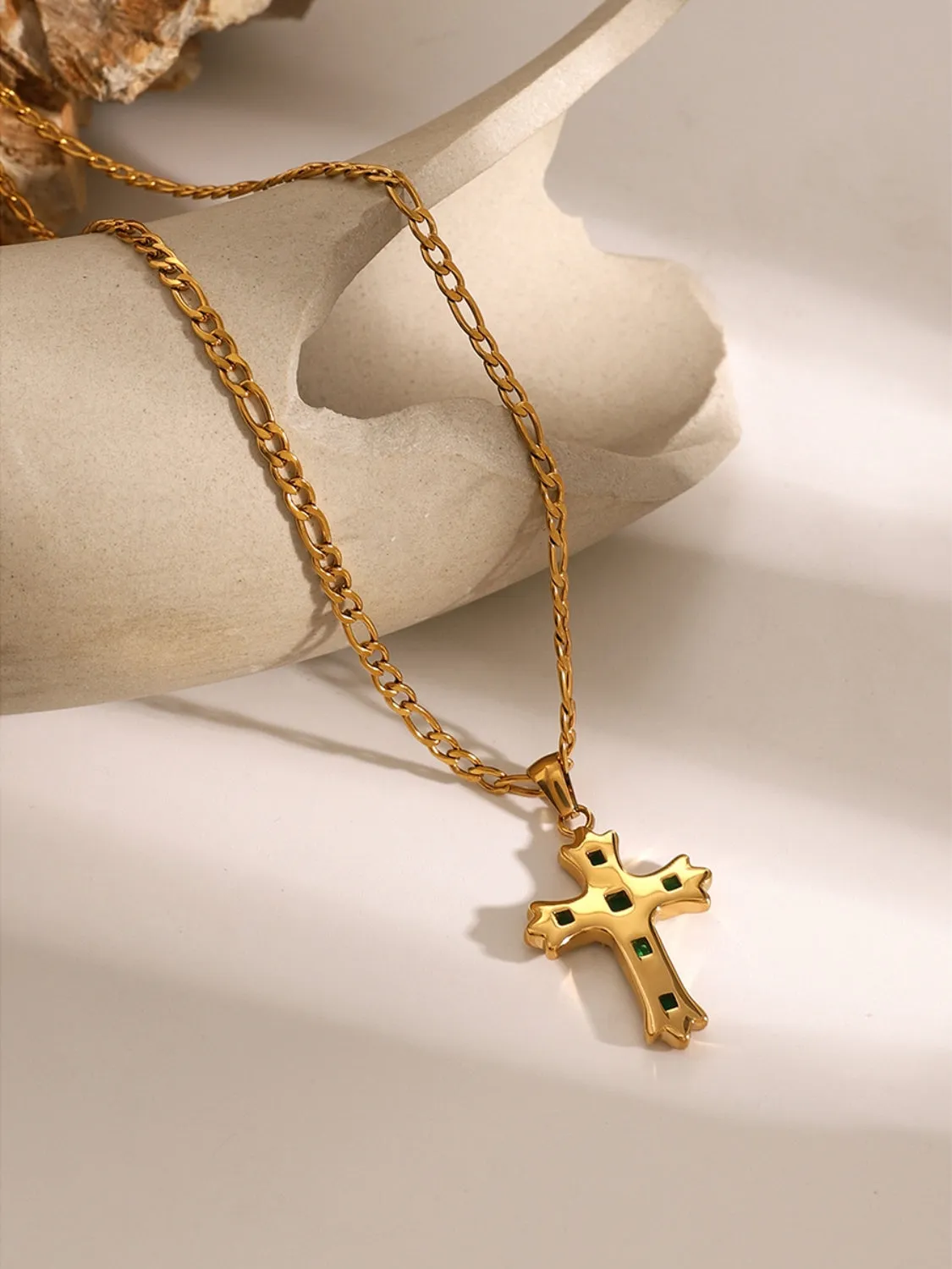 Stunning Cubic Zirconia Cross Pendant Necklace