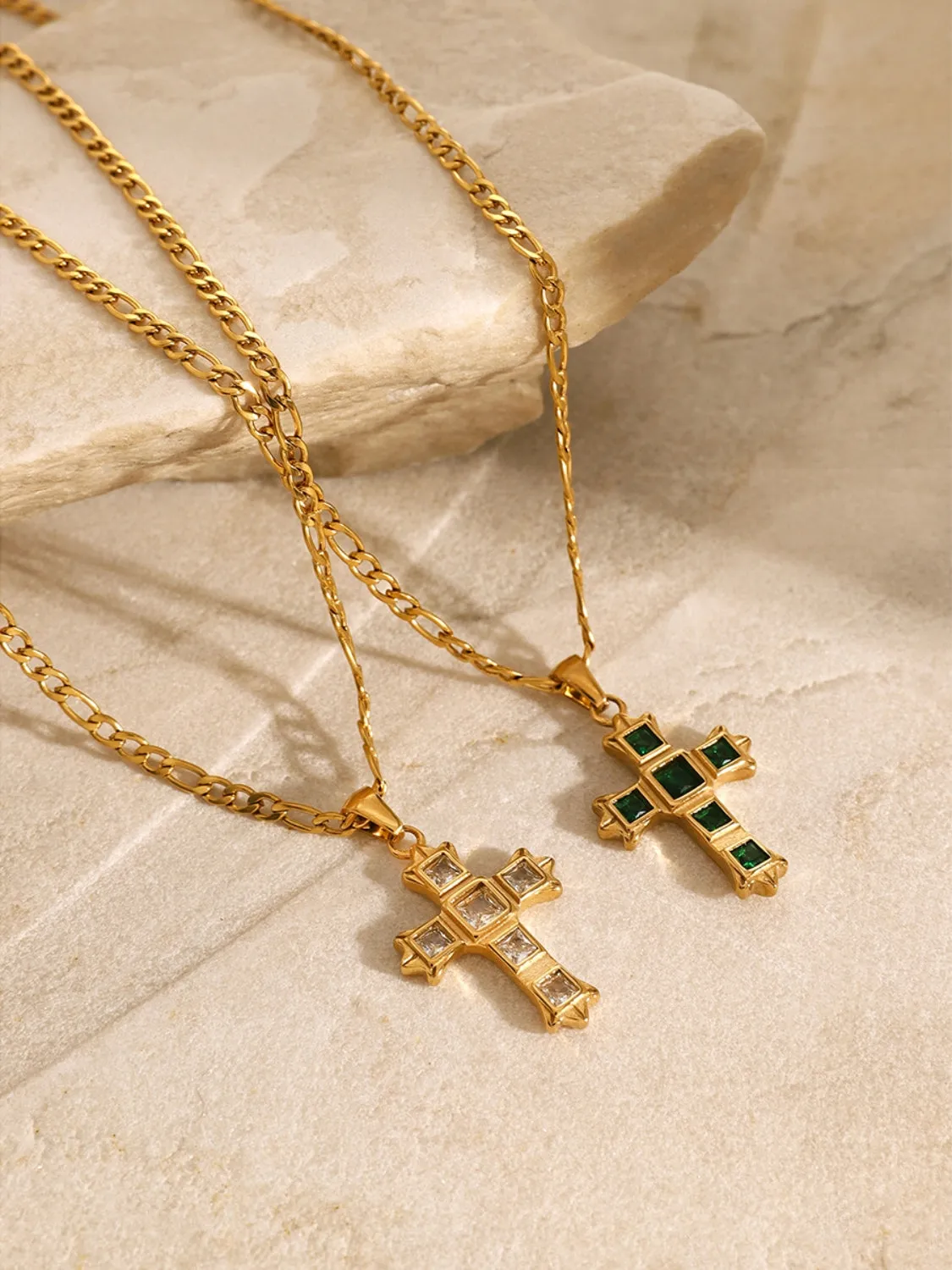 Stunning Cubic Zirconia Cross Pendant Necklace