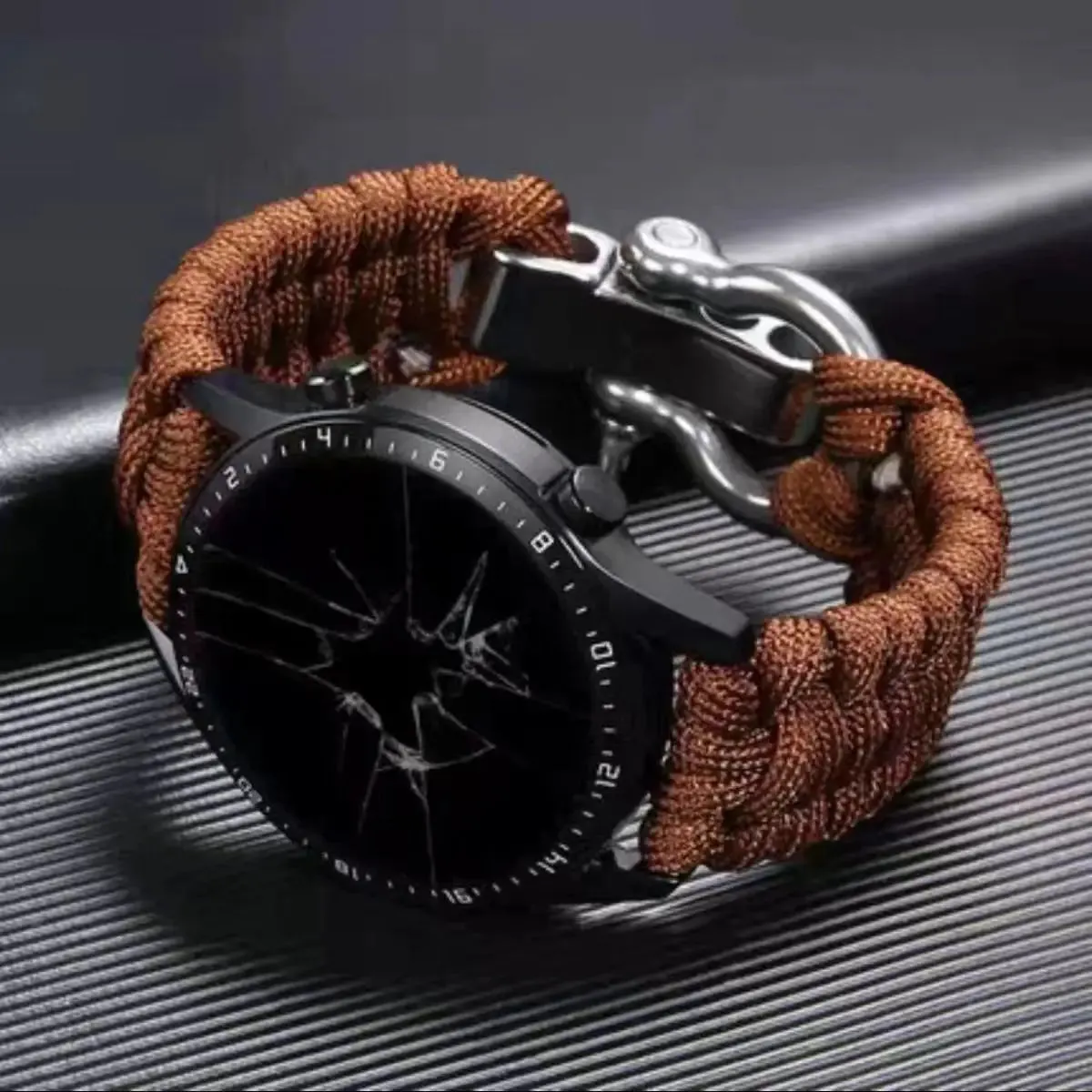 Survival Paracord Watch Band for Samsung Galaxy Watch 5/4 44mm/40mm 5 Pro Bracelet Belt Watch 4 Classic 46mm/42m Strap 20mm 22mm