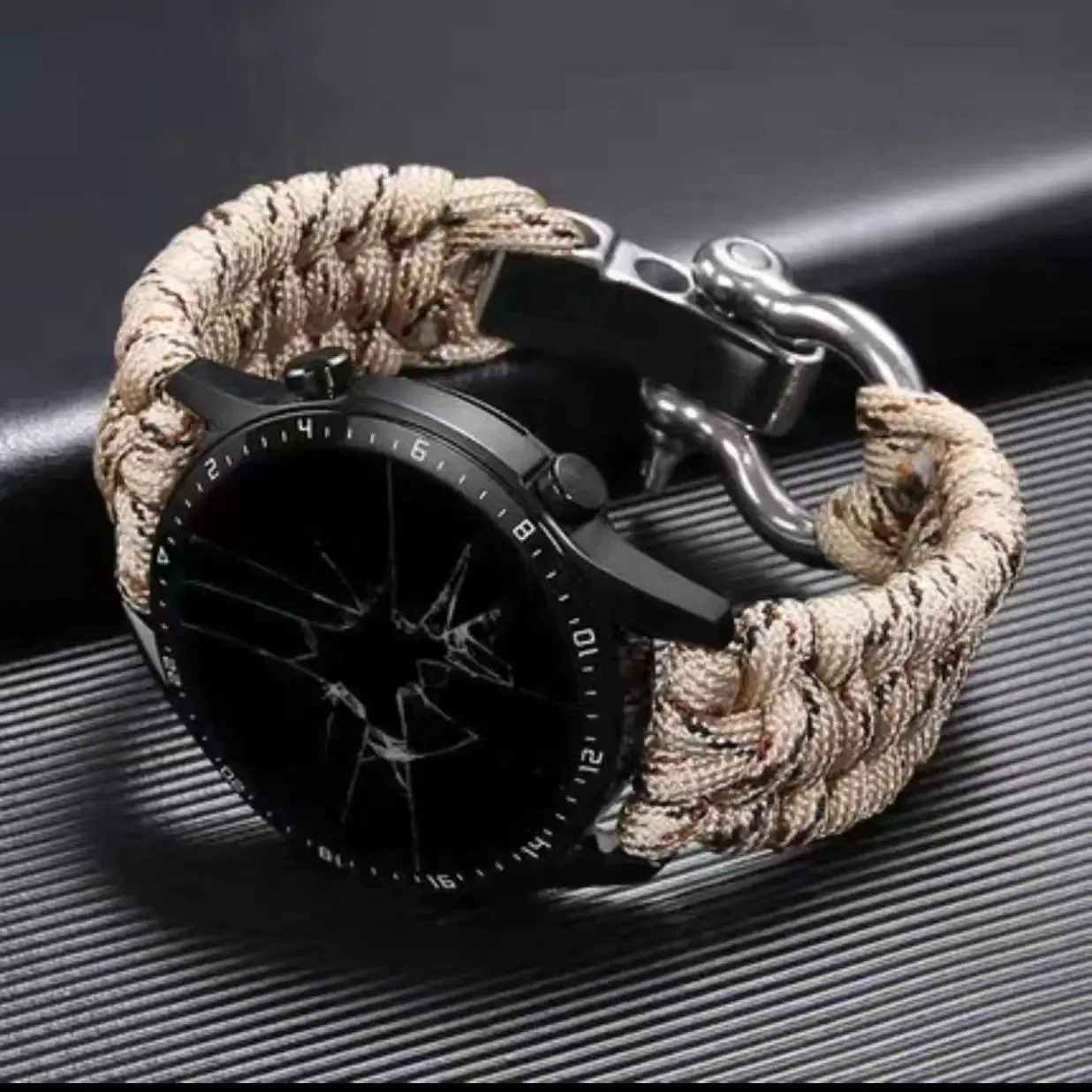 Survival Paracord Watch Band for Samsung Galaxy Watch 5/4 44mm/40mm 5 Pro Bracelet Belt Watch 4 Classic 46mm/42m Strap 20mm 22mm