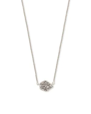 Tess Rhodium - Platinum Drusy Necklace