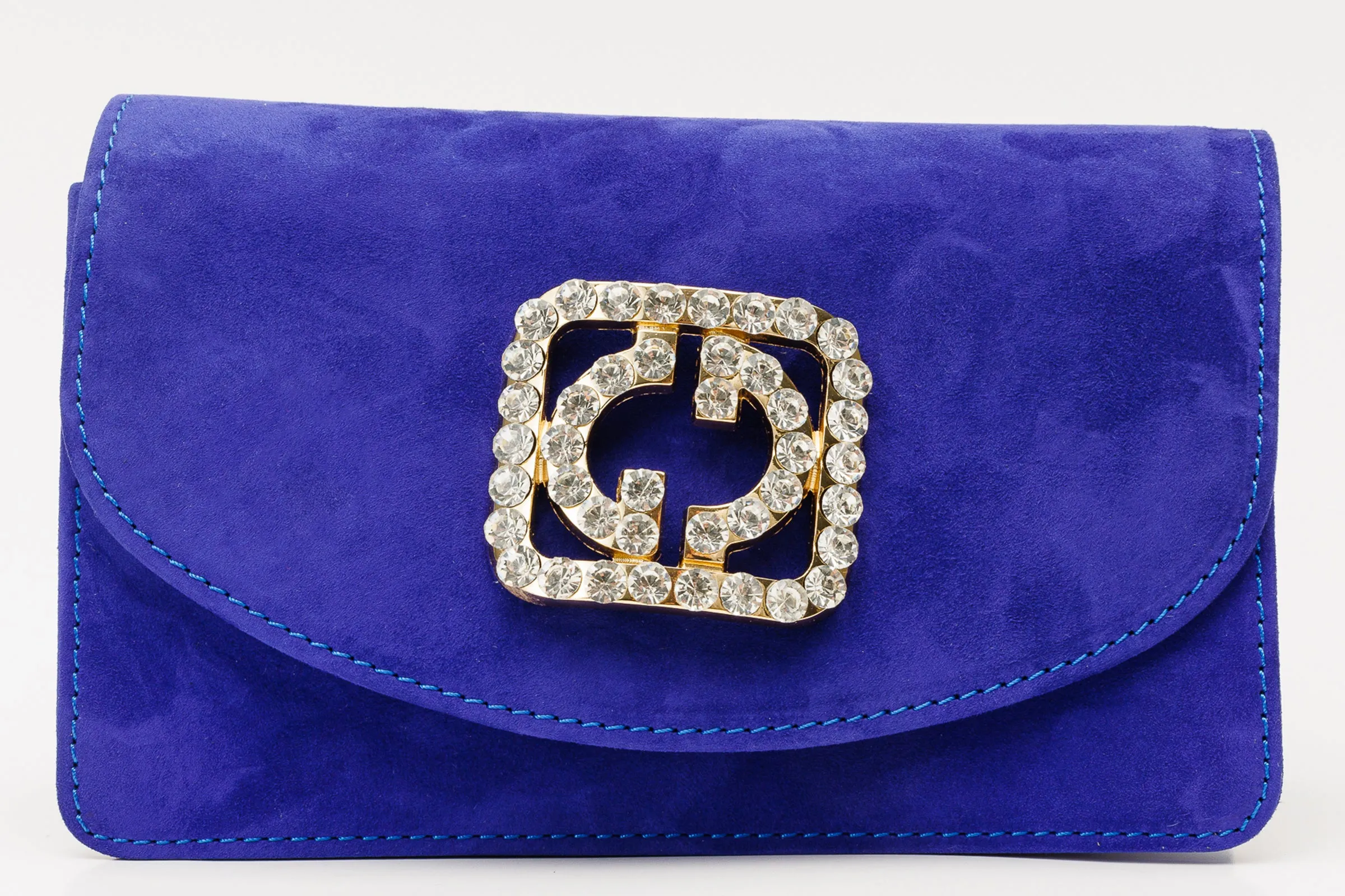 The California Sax Blue Suede Leather Handbag