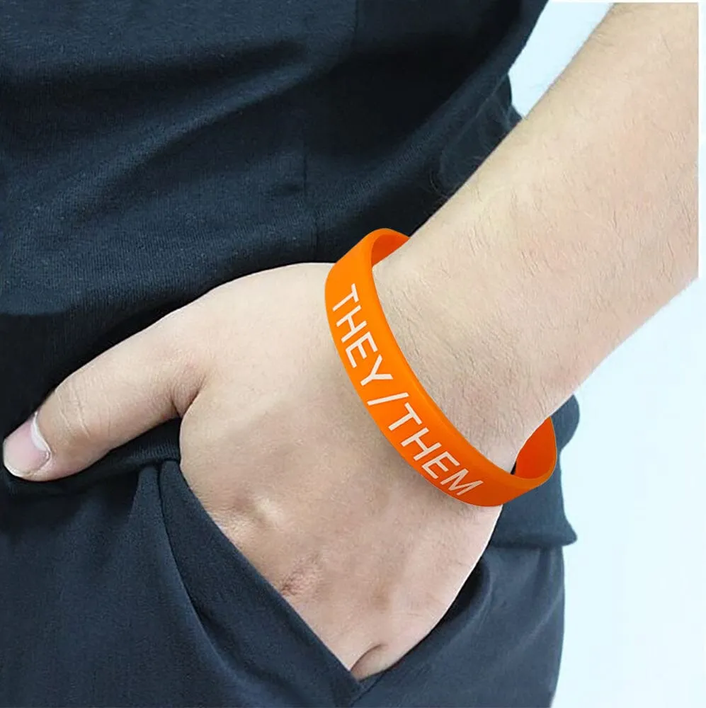 They Them Pronoun Silicone Bracelets