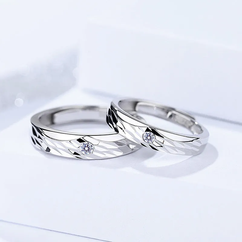 Unique Angel Wings Couple Promise Rings Set