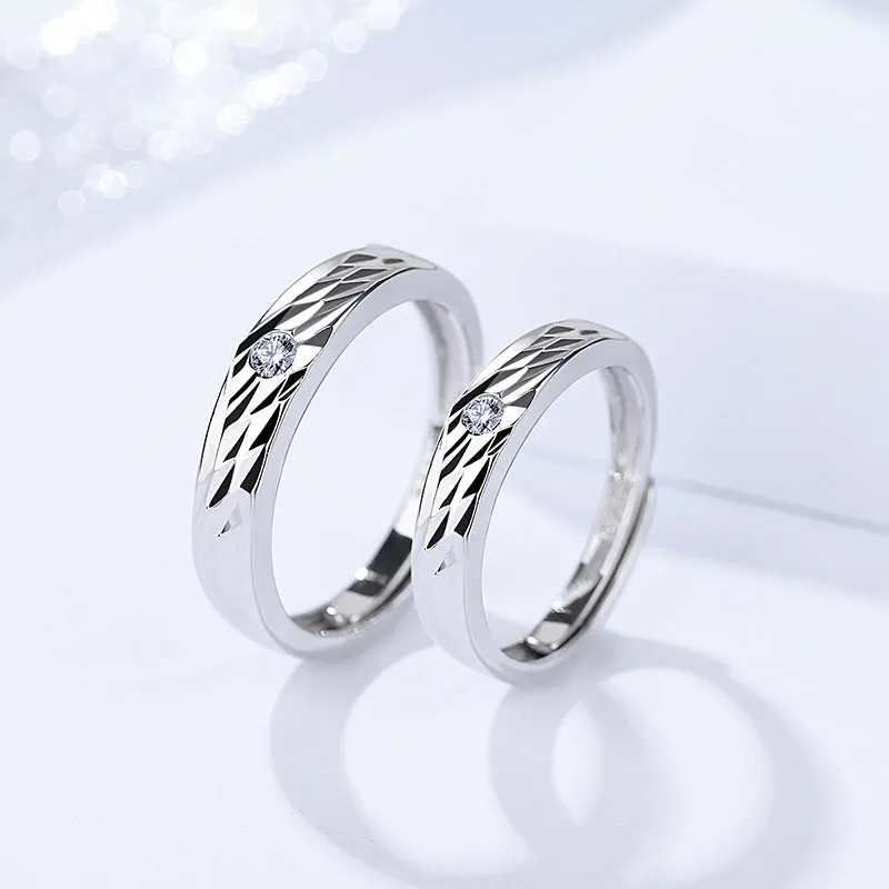 Unique Angel Wings Couple Promise Rings Set