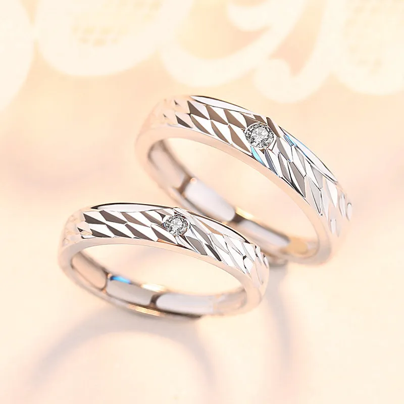 Unique Angel Wings Couple Promise Rings Set