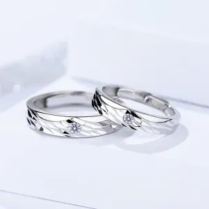 Unique Angel Wings Couple Promise Rings Set