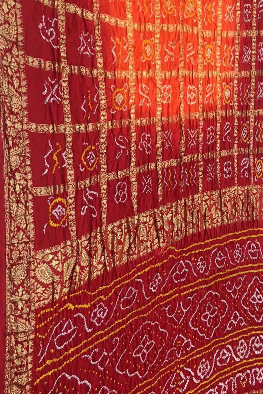 Vibrant Bandhani Gajji Silk Gharchola Saree