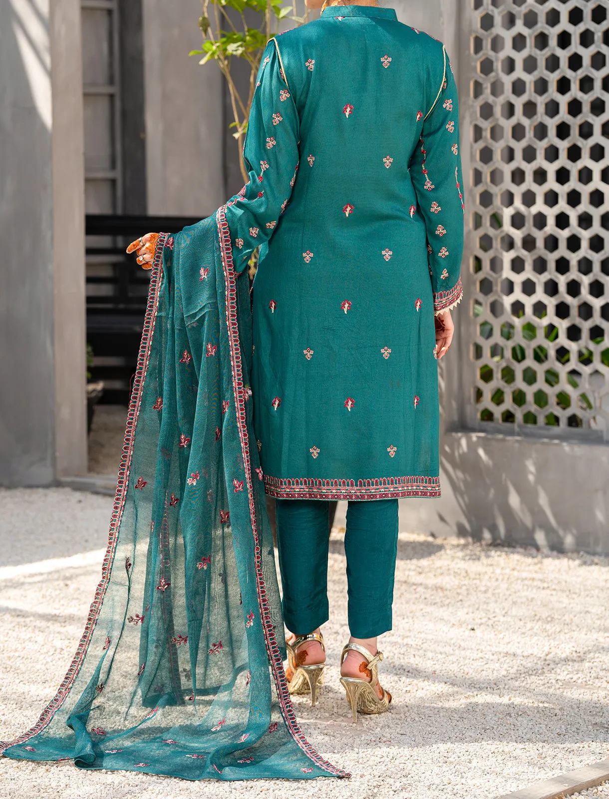 Women "ESANA" Embroidered Three Piece Suit