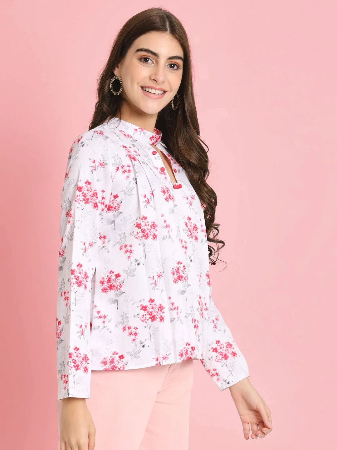 Women's casual floral printed top