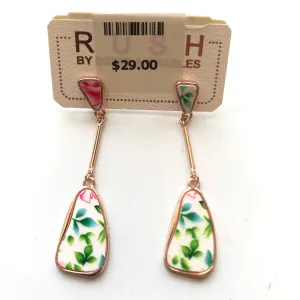 Women's RUSH by Denis & Charles | Floral Drop Earrings | Pink Green